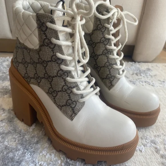 Gucci Women's White GG ankle boots - Picture 3 of 3
